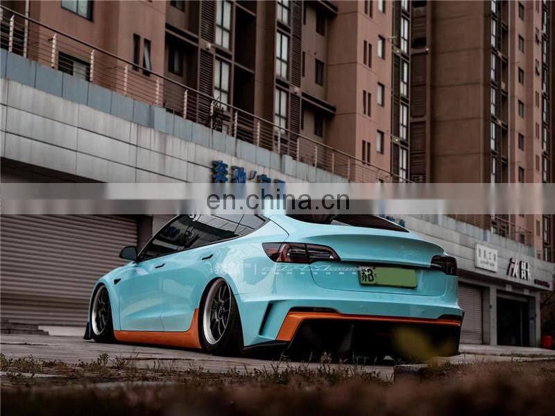 Runde New Arrival For Tesla model 3 Upgrade Hacker Robot Wide Body Kit Hood Front Rear Bumper And Lip Spoiler