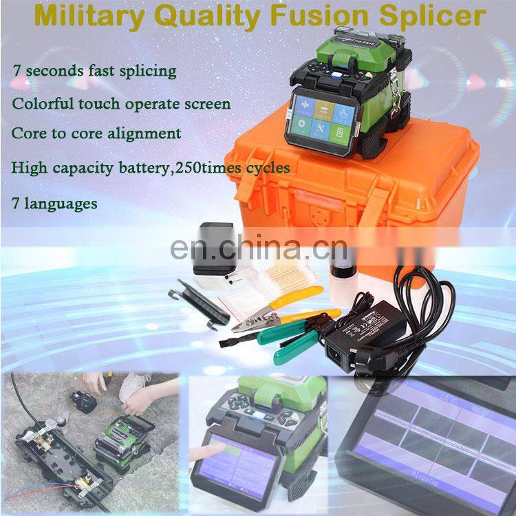 Full automatic 7 Seconds fast splicing colorful touch operate screen fiber optic fusion splicer soudeuse optique