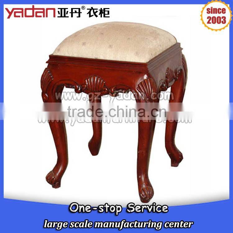 American style round seater wooden foot stool cross step stool bedroom livingroom furniture