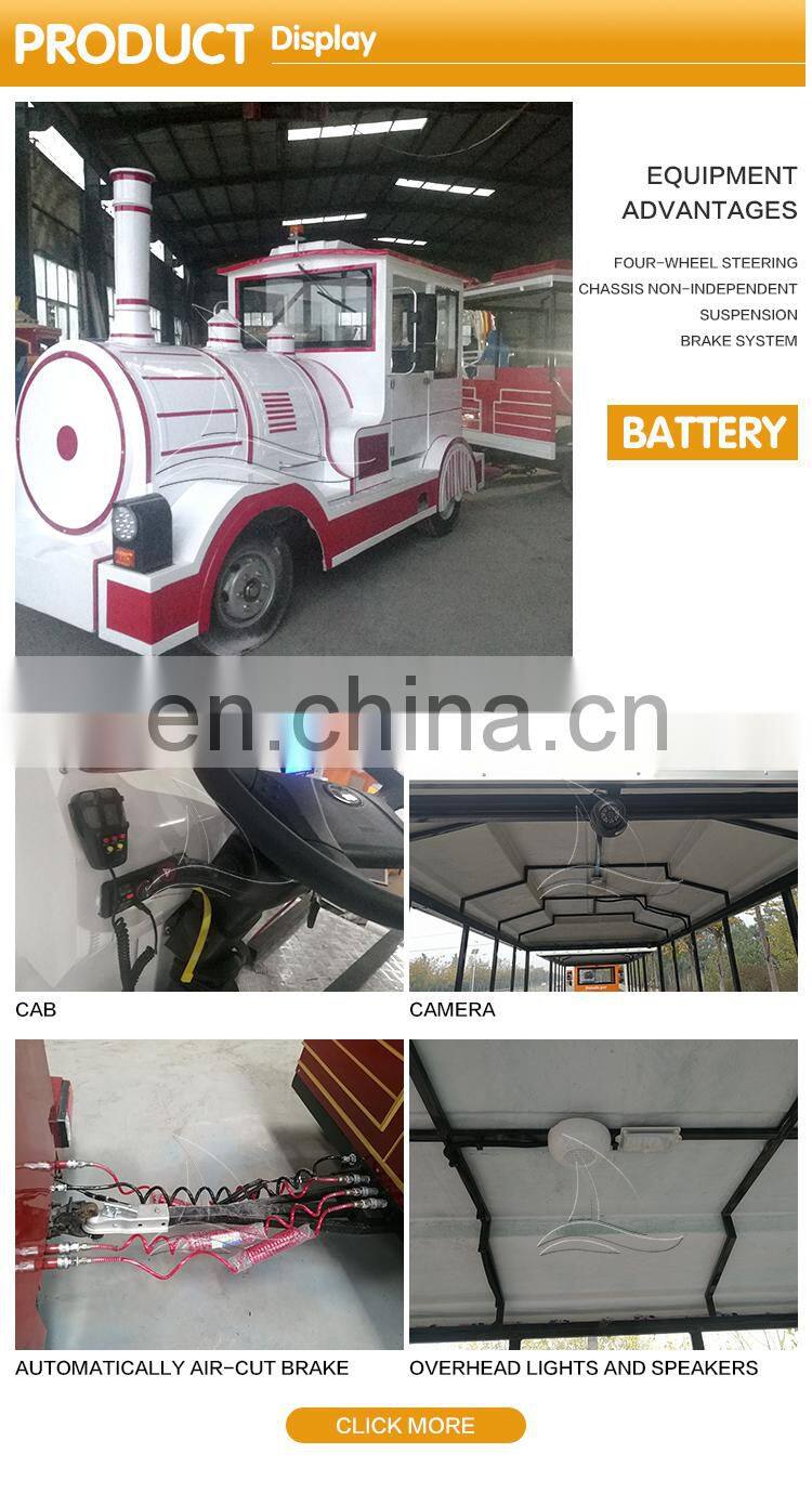 Kids and adult park amusement rides electric tourist road trackless train for sale