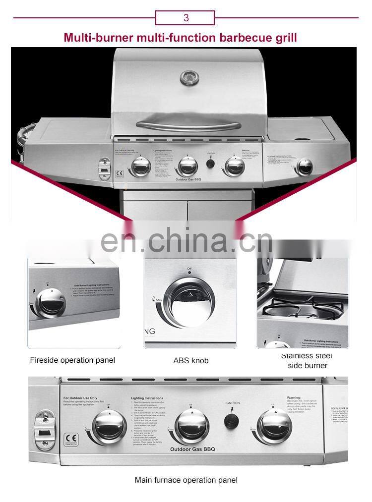 The Most Popular Export Quality OEM Design Assembled Outdoor Stainless Steel Gas BBQ Grill