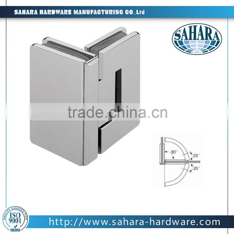 China gaoyao good quality glass hardware accessories 90 degree glass shower door hinges