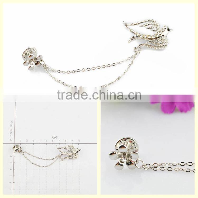 Direct buy China silver flying swallow bird animals brooches pin