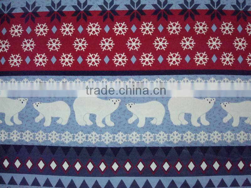 animal print fleece blanket with bear
