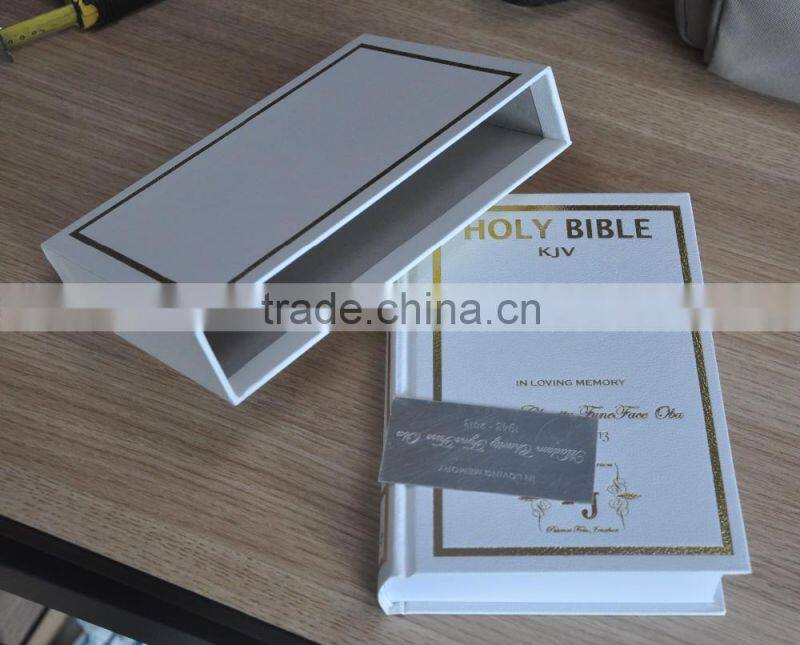Cheap Leather Cover Hot Stamping Bible Printing with Insert Box