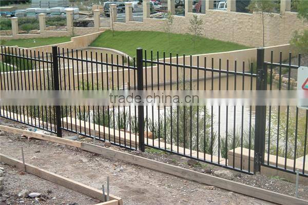 Colored powder coated wrought iron metal fence