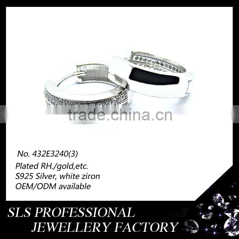 2015 Fashion inspired 925 sterling silver huggie big earrings for women