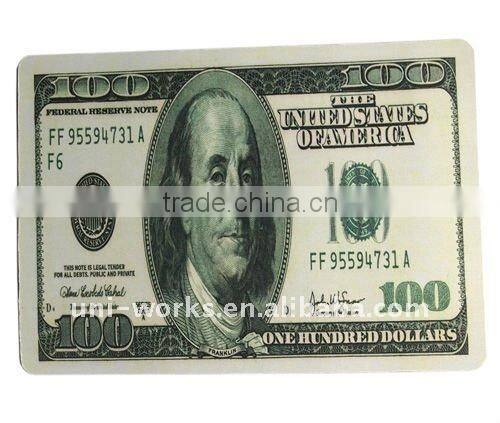 Natural rubber money computer mousepad