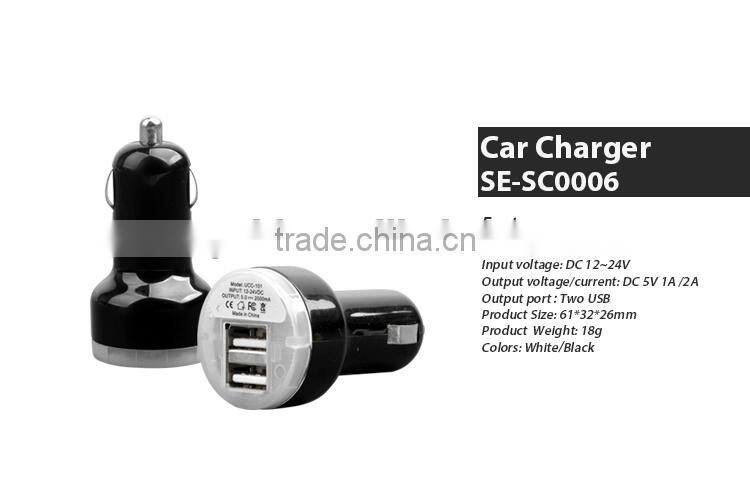 Car charger with compact design for added portability