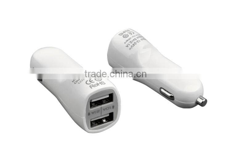 Smart car charger Cigarette car charger with 5V 2A 2 USB port