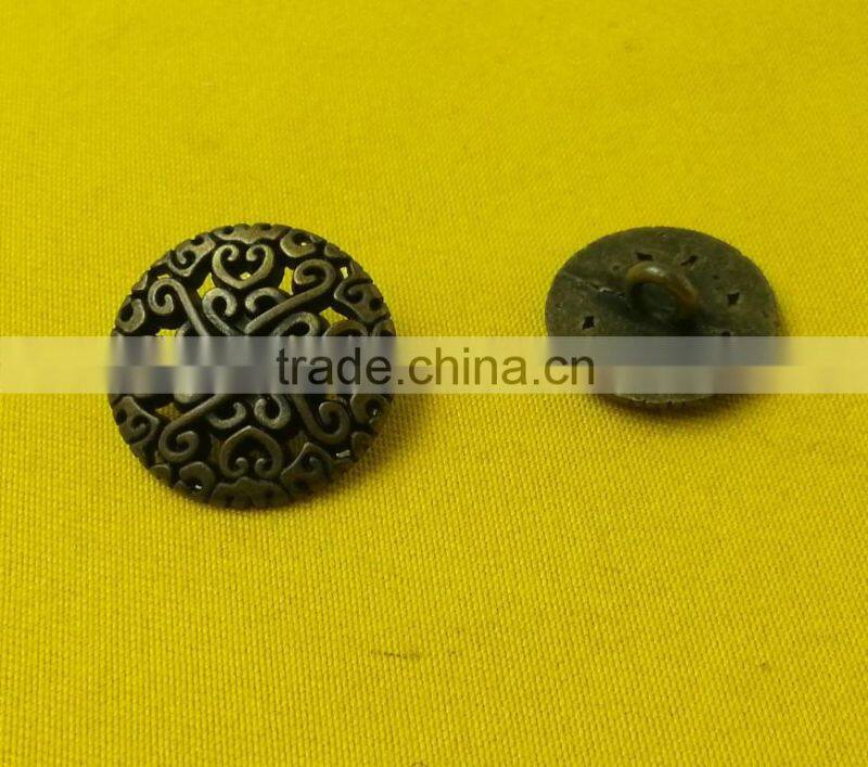 15mm and 20mm Metal Shank Button in Anti-brass color