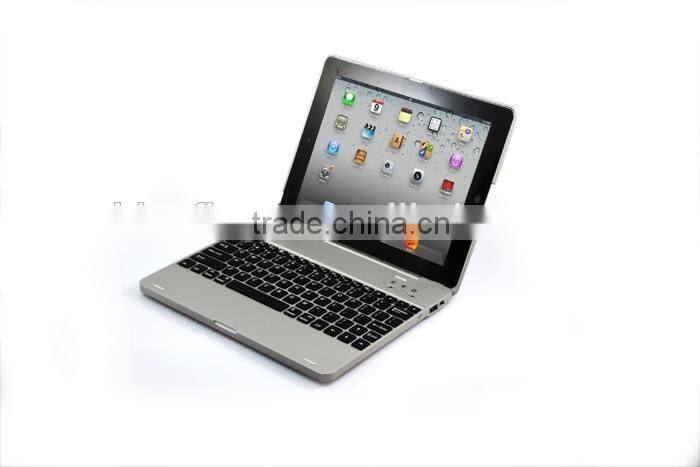 Power bank wireless Bluetooth keyboard case for iPad234 with 4000mah battery,rechargable folio calmshell Bluetooth keyboard
