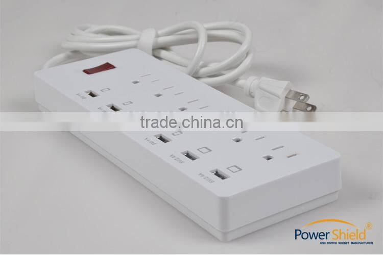 USA/United States / America USB extension socket outlet with Surge Protector 120V 16A