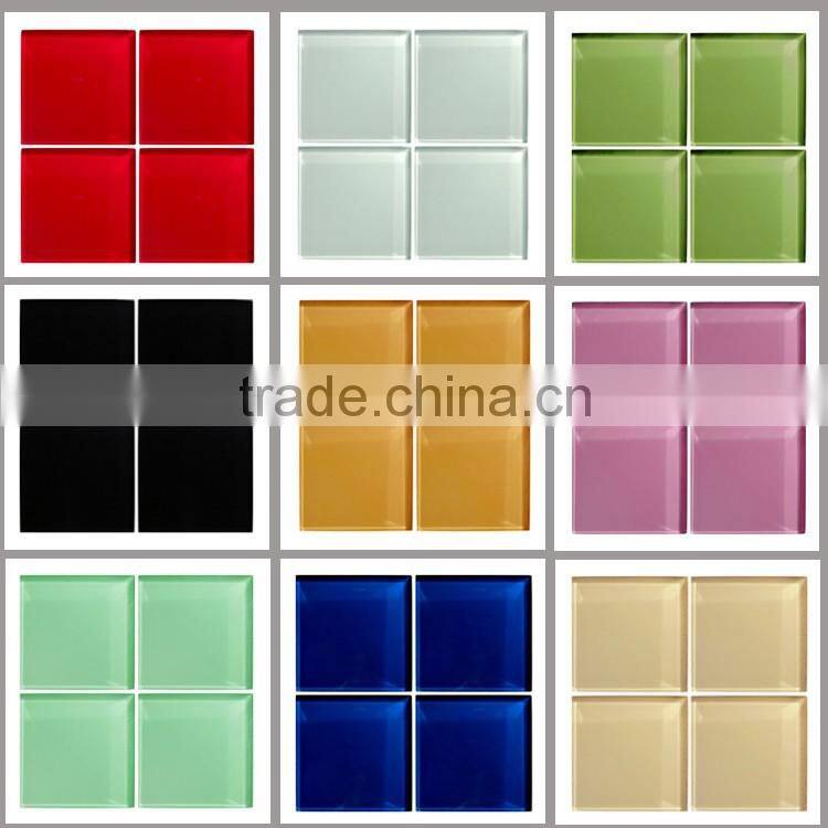 Environmental friendly Parquet Solid Color gloss glass mosaic tile