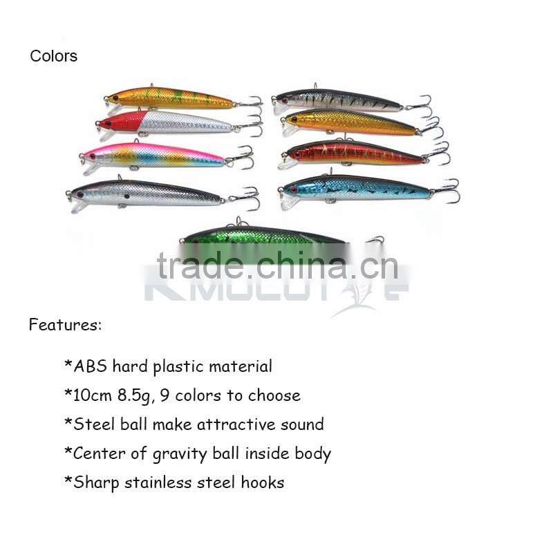 CHMN18 hard minnow fishing lure stell ball inside body to keep balance