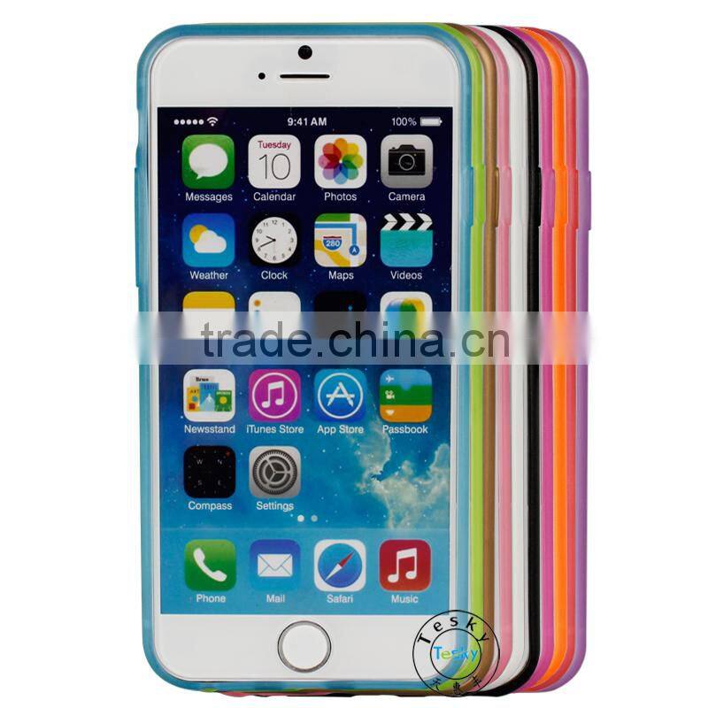 TPU bumper with clear back cover for iphone 6 , for iphone 6 case