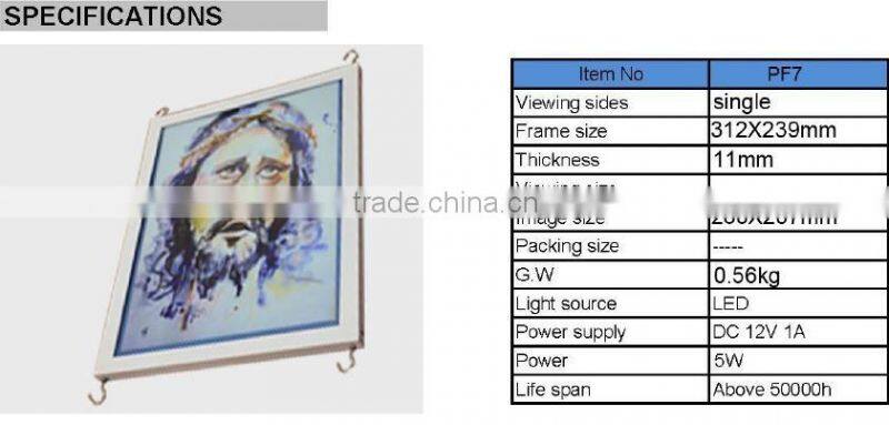 standard A4 size led light photo frame acrylic hanging photo frame, led light panel for advertising