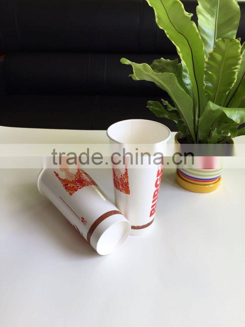 pe coated water resistance custom Single Wall Disposable Paper Cup for Cold Drink