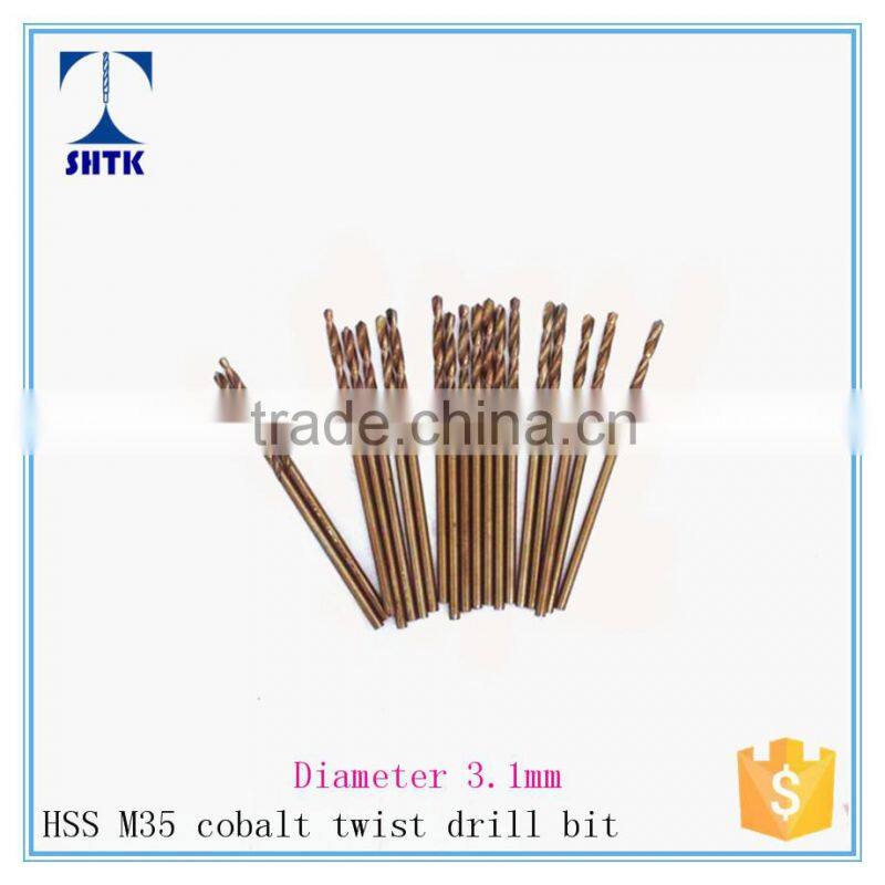 factory direct supply, M35 cobalt, drill bit, twist drill bit Dia 3.1mm