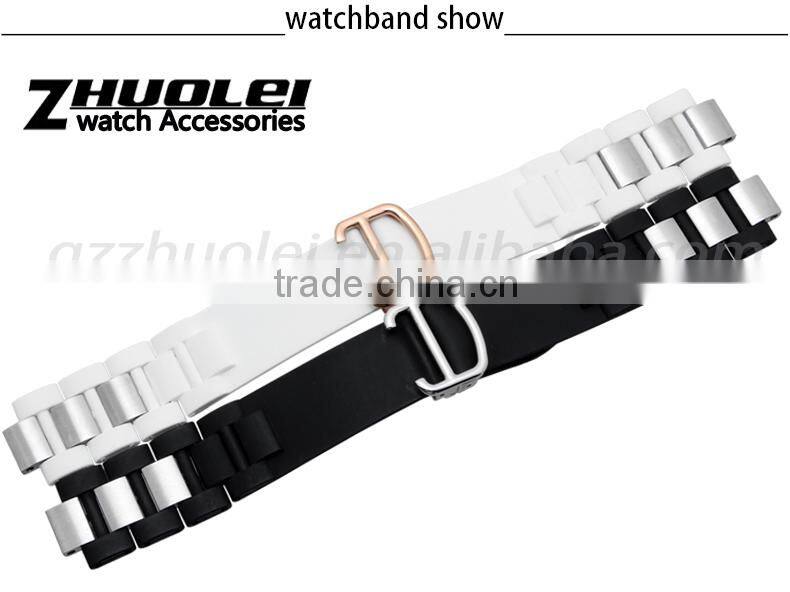 Mens Silicone Rubber Waterproof Diver Watch Strap Band 21mm
