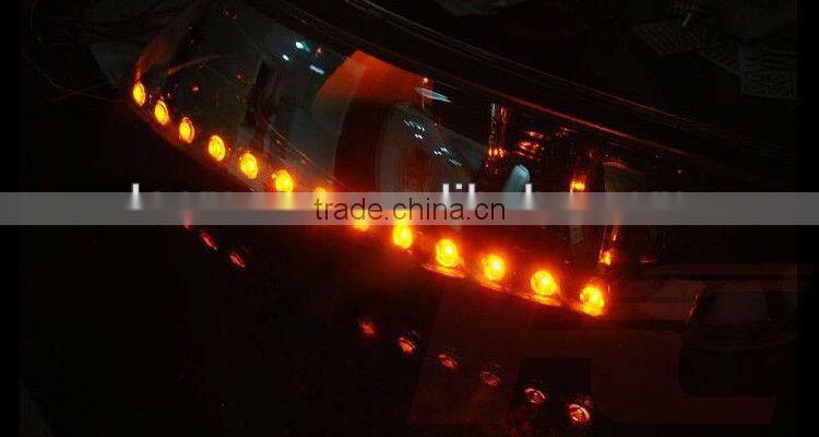 Dual color flexible 12V headlight led strip white as drl lights yellow as turning lights