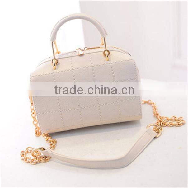 Europe Luxury ladies PU tote bags with metal shoulder strap