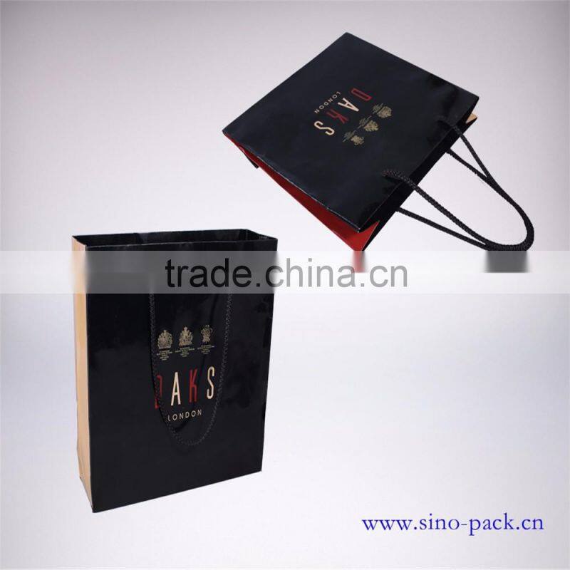 luxury black paper bags garment packaging