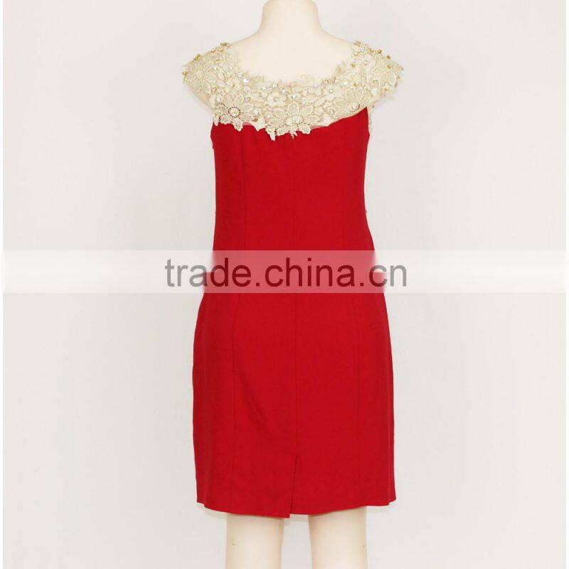 High quality and wholesale price embroidered hand-made beaded elegant dress for women ladies fancy lady clothes