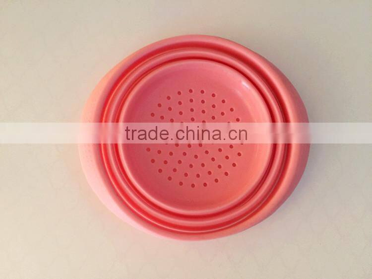 Portable folding basket telescopic silicone wash the popurality silica gel drop Kitchen tools fruit basket