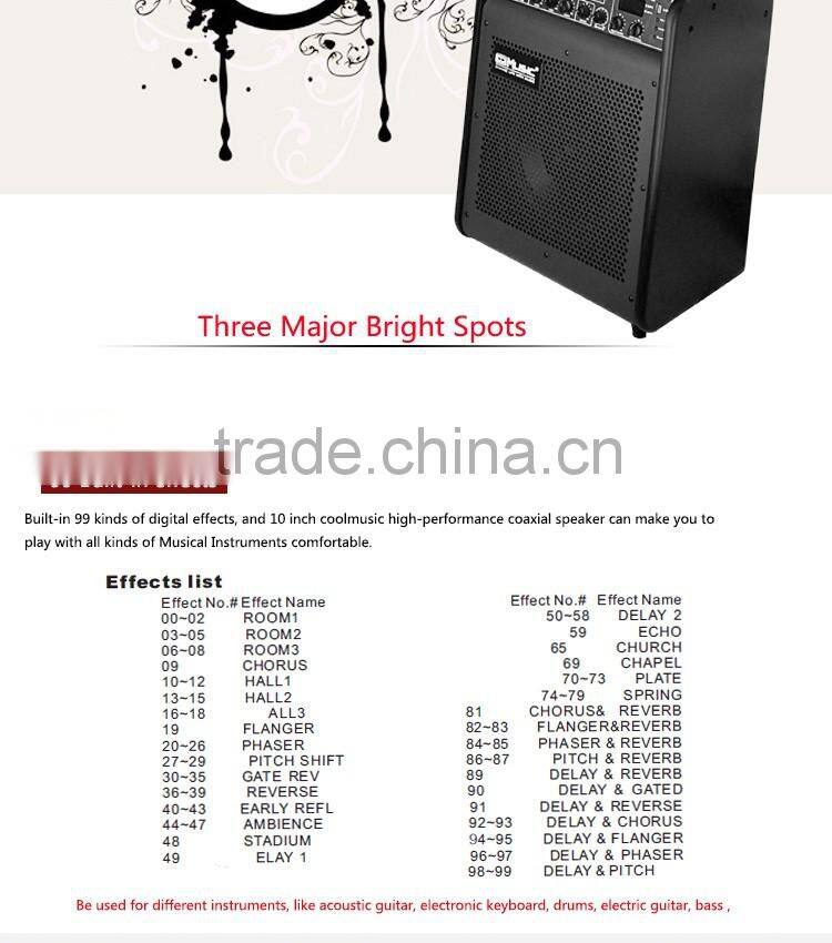 80W Multifunctional Battery USB Horn Built in Amplifier LED Bluetooth Speaker