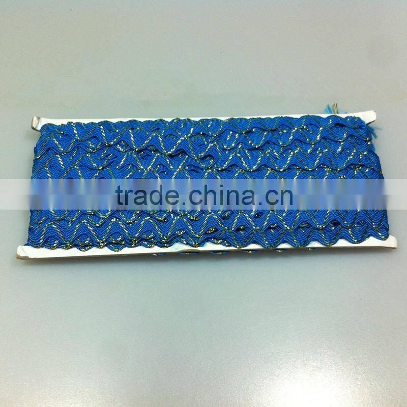 Factory supply orange quality ric rac ribbon wave edged ribbon for Garment