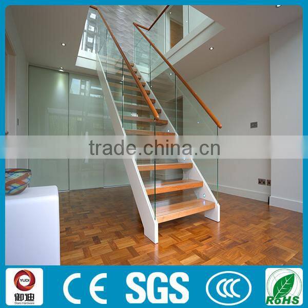 decorative residential steel wood straight staircase