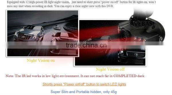 Life Guard Hot sale 1.5 Inch Night Vision blackview 2013 new car dvr