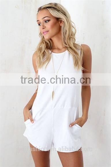 2015 Montpellier White Onesie jumpsuit shorts adult short jumpsuit
