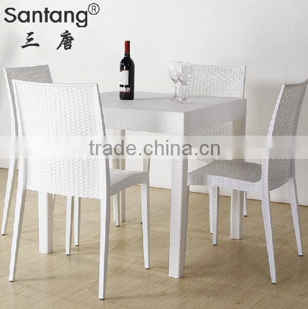 WHOLESALE cheap price outdodor ratten full PP plastic garden chair and table with armrest 1723c