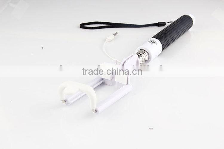 Cheapest wired selfie stick, smart phone holding wired monopod with shutter button, high quality monopod selfie stick