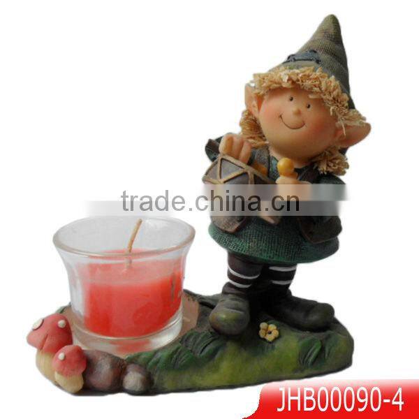 Customized resin lifelike scarecrow figurine with candle/cup