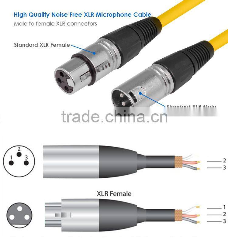 3 Pin XLR male to female Balanced microphone audio cable