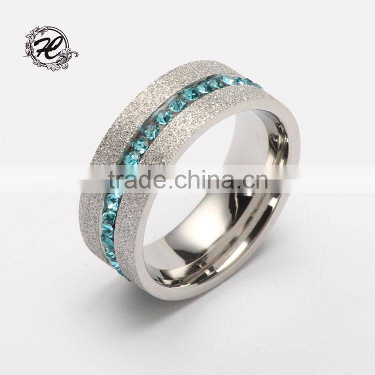 Titanium 316l stainless steel engagement rings with stones brushed stainless steel Wedding ring