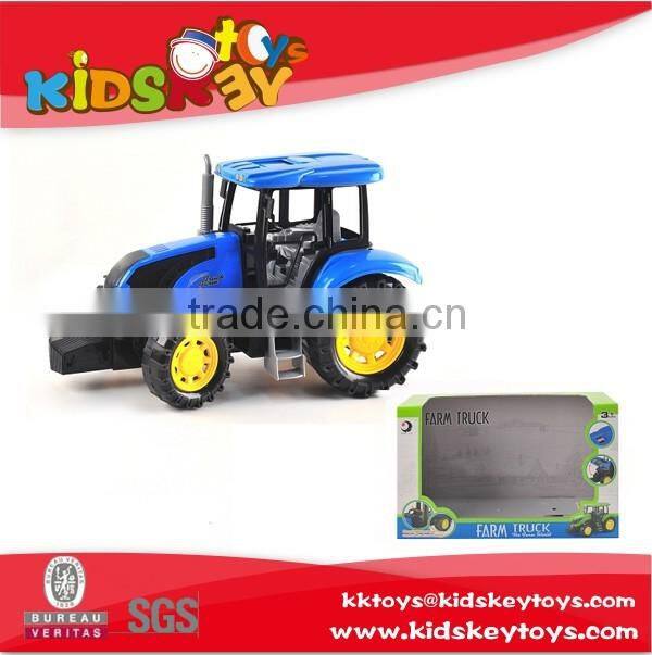 Good quality green friction car plastic farm toy tractors for children
