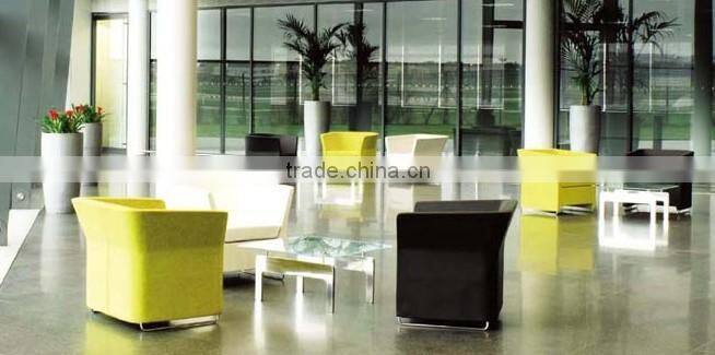 Grey leather office sofa ,stainless steel