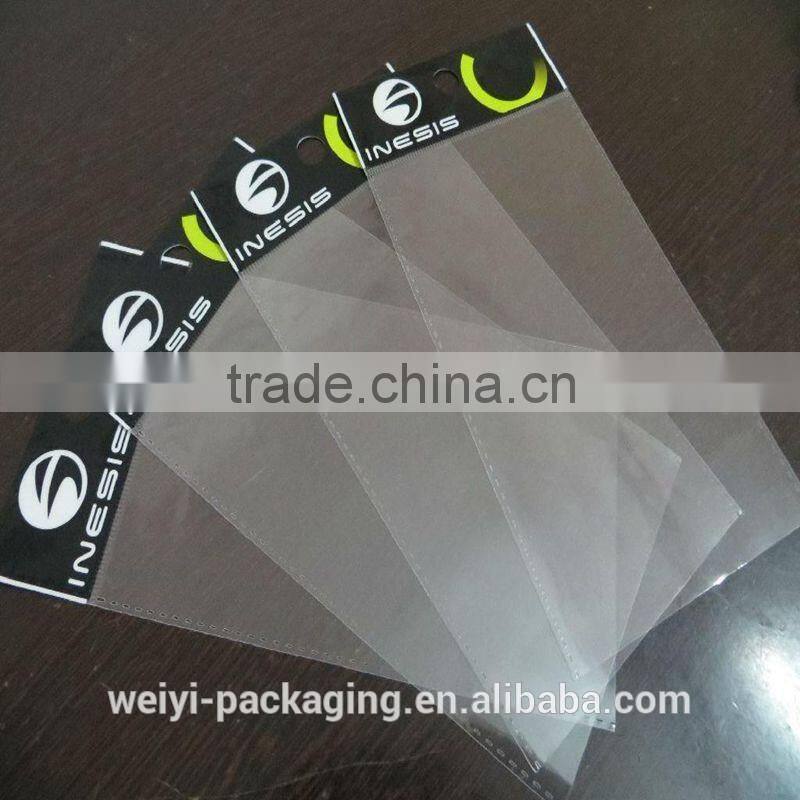 opp bag header packing /poly bag with header card