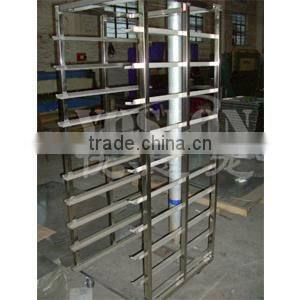 Stainless Steel Single Row Bakery Tray Trolly