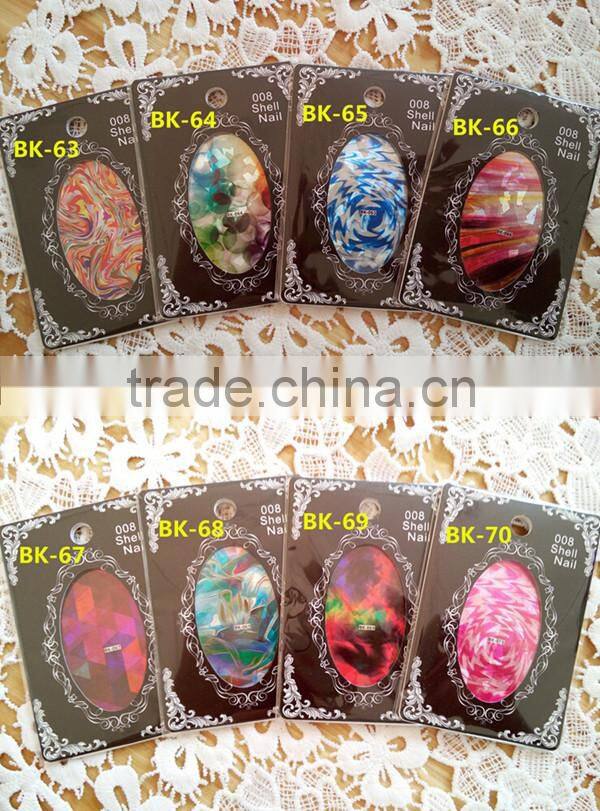 BIN cheap fashion style nail art set many designs shell paper stickers