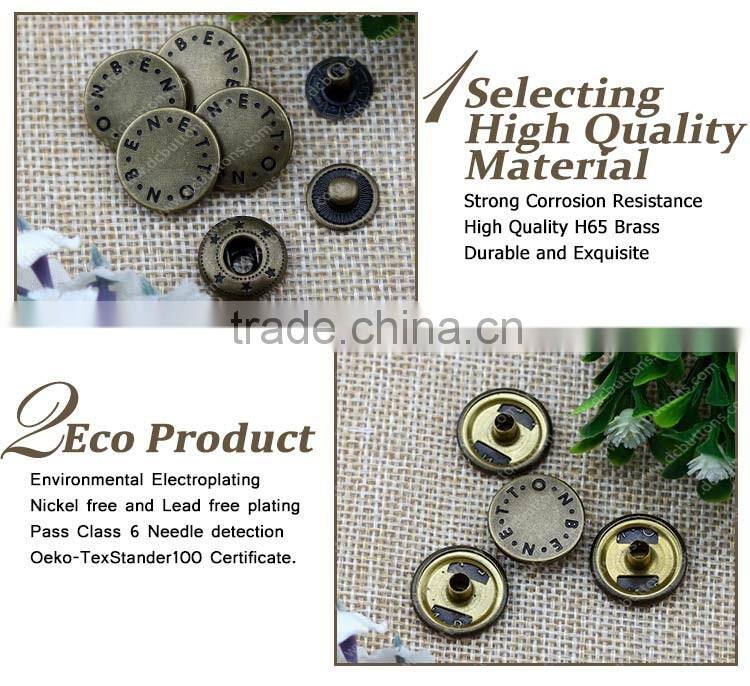 Metal Press Snap Button with any logo printing