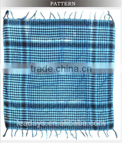Plaid tassel polyester square palestine scarf