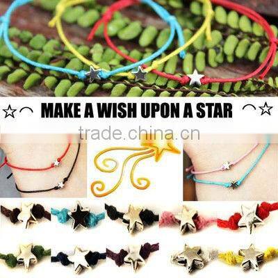 Crystal Heart Friendship Bracelets Colour Cord Silver Base