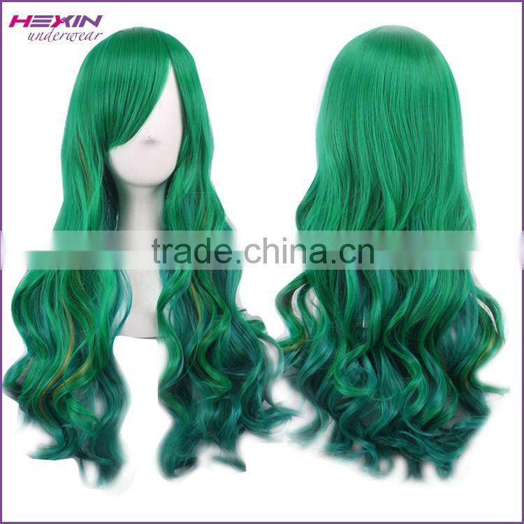 Cheap Hot Selling Brown with Pink Long Kinky Curly Wig