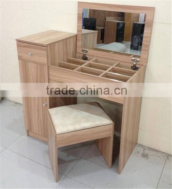wooden grain melmained MDF board Modern large simple cheap dressing table