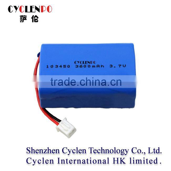 103450 3600mah lipo battery 3.7v 3600mah lipo battery for light led